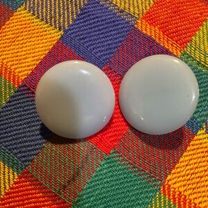 Vintage Trifari Button Earrings Blue.